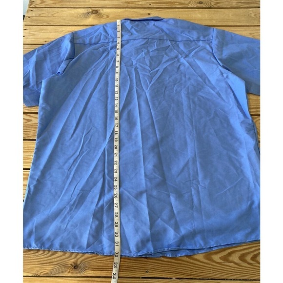 Red Kap Button Up Work Shirt Size 2XL Men’s Blue Short Sleeve - Picture 4 of 5